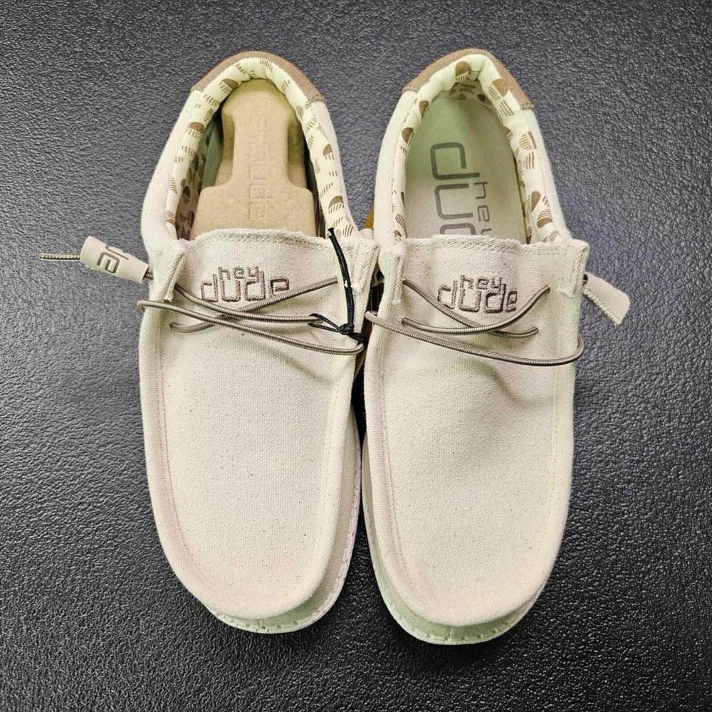 Hey Dude Men's Wally Stretch Ivory Shoes NWT 2022